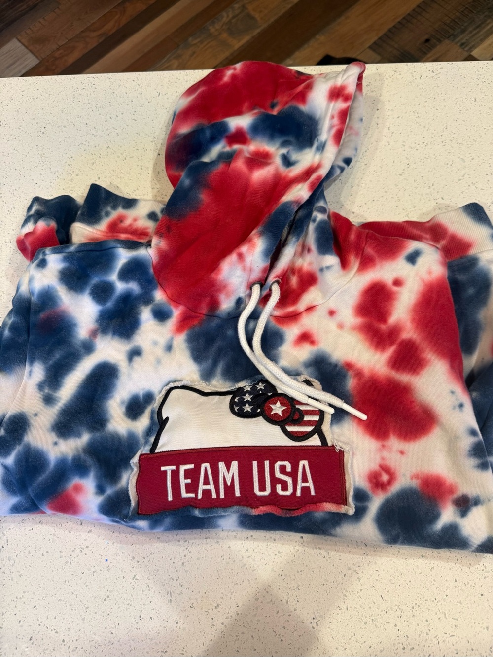 Hello Kitty Red, White & Blue Tie-Dye Hoodie